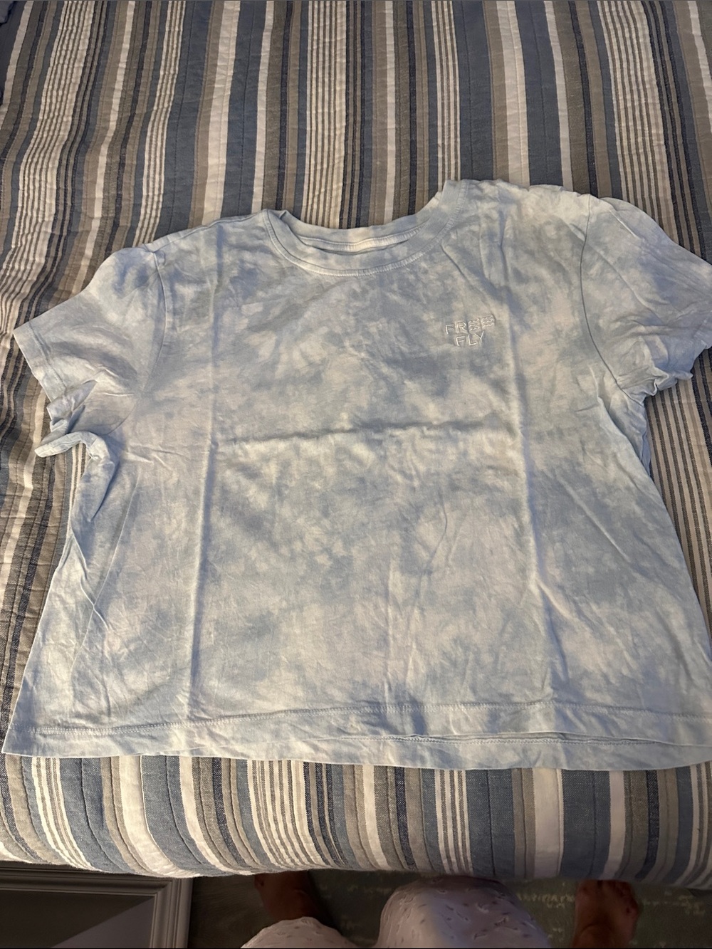 Light Blue Tie-Dye Short Sleeve Tee - Women's Casual Top